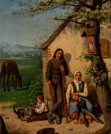 Giovanni Pagliarini (Ferrara 1809 - 1878)  - Riposo familiare, 1861