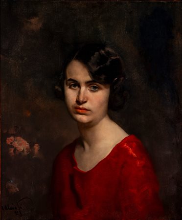 Ambrogio Alciati (Vercelli 1878 - Milano 1929)  - Ritratto di giovane donna della famiglia Ricordi, 1928