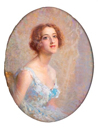 Massimiliano Gallelli (Cremona 1863 - Sanremo 1956)  - Ritratto femminile