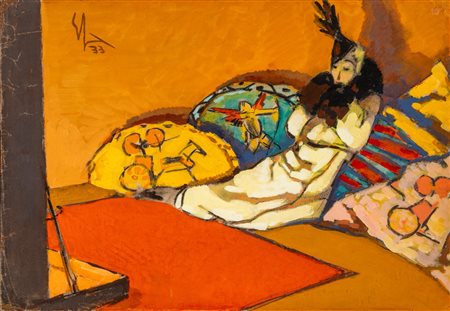 Enrico Sacchetti - Davanti al camino, 1933