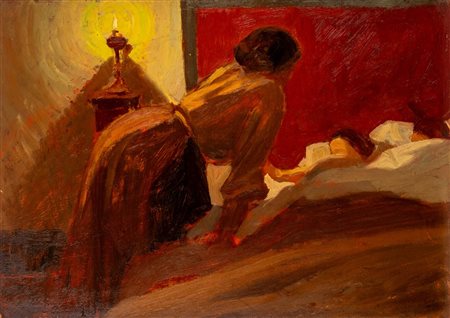 Oscar Ghiglia (Livorno 1876 - Prato 1945)  - La buonanotte