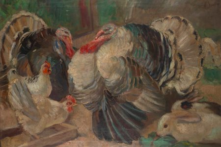 Armando Spadini (Poggio a Caiano 1883 - Roma 1925)  - Animali da cortile