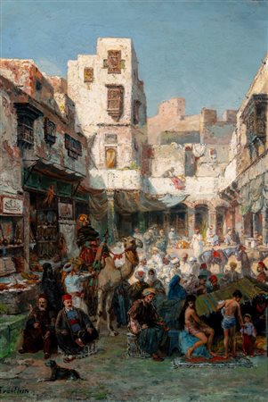 Pierre Tetar Van Elven (Molenbeek-Saint-Jean 1828 - Milano 1908)  - Mercato orientale
