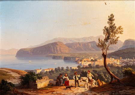 Carl Wilhelm Götzloff (Dresda 1799 - Napoli 1866)  - Veduta di Sorrento