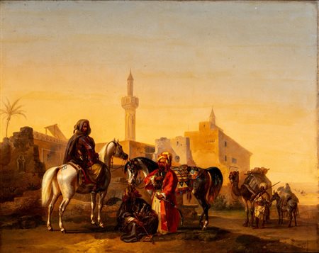 Joseph Heicke (Vienna 1811 - 1861)  - Scena orientalista, 1843