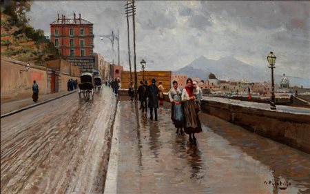 Attilio Pratella (Lugo 1856 - Napoli 1949)  - Scorcio napoletano