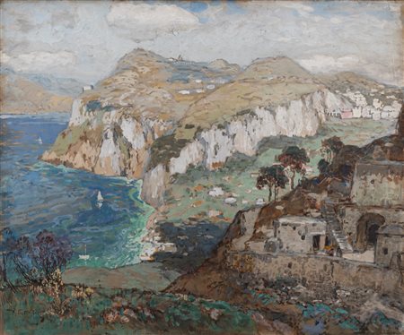 Konstantin Ivanovich Gorbatov (Stavropol 1876 - Berlino 1945)  - Scorcio di Capri, 1914