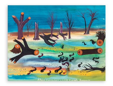 BRUNO ROVESTI (1907-1987) - Senza Titolo (Paesaggio nordista americano dopo scoppio atomico), 1972