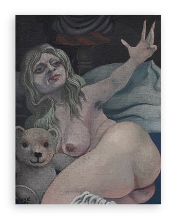 CARLOS MENSA (1936-1982)  - Interior, con osito de felpa (Interno con orsetto di peluche), 1970