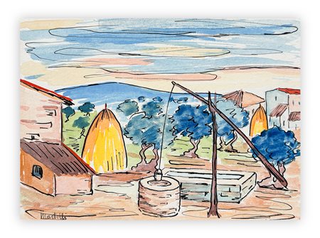 VITTORIO MARTELLI (1936) - Aia Abruzzese, 1956