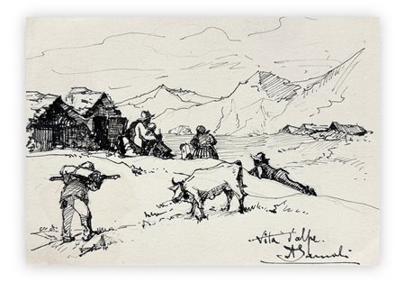 ACHILLE JEMOLI (1878-1960)  - Vita d'alpe