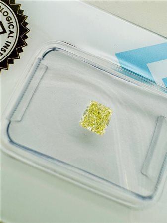 DIAMANTE NATURAL POLISHED 0,4 NATURAL FANCY GIALLO VERDE CHIARO - VS2 - IGI - EY40701 - 6