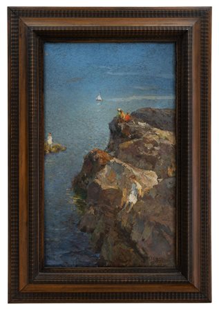Giuseppe Ferdinando Piana - "Scogliera sul mare"