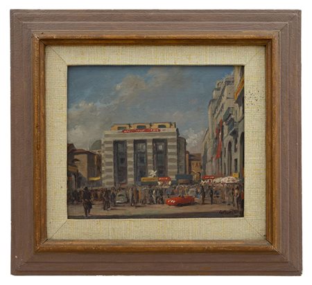 G.Bertelli - "Partenza della Mille Miglia in Piazza Vittoria 1951"