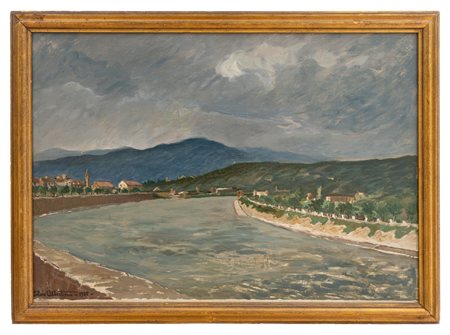 Silvio Albertini - "Si avvicina il temporale sull'Adige 1935"