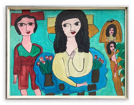 CANDIDA BISSONI (1936-2011) - Donna con bambini