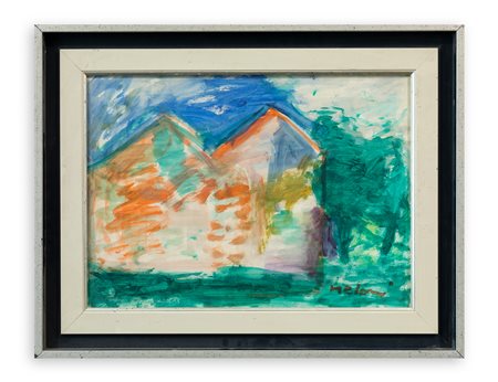 GINO MELONI (1905-1989) - Case nel verde, 1958