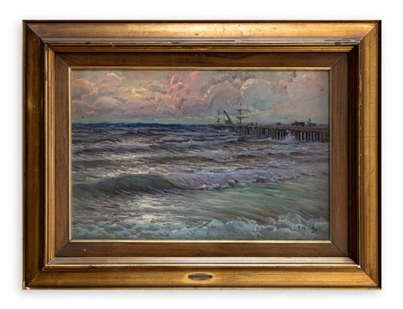 FEDERICO MORELLO (1885-1945) - Ponte a Forte dei Marmi