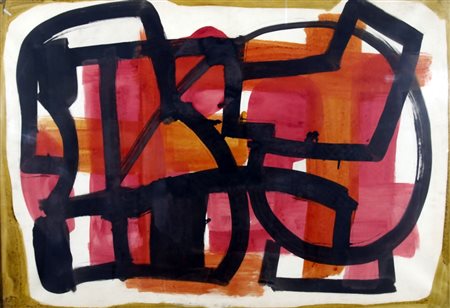 CARMASSI ARTURO (Lucca 1925) "Composizione" 1952 Tempera su carta intelata...