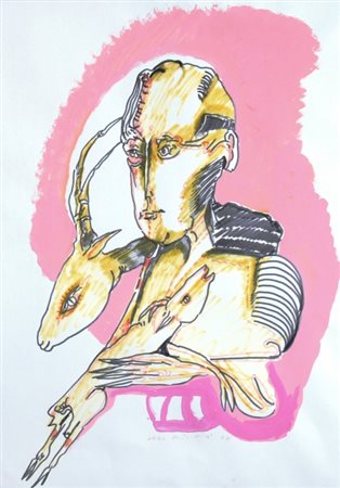 BRINDISI REMO (Roma 1918 - Lido di Spina 1996) "Pastorale" 1974 Tempera su...