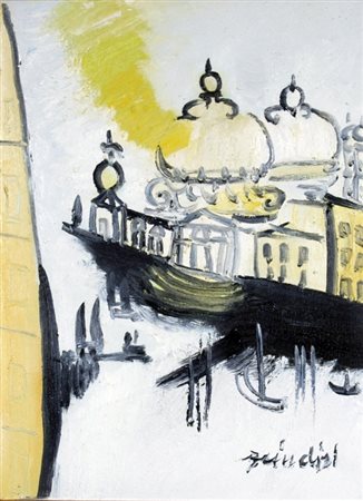 BRINDISI REMO (Roma 1918 - Lido di Spina 1996) "Venezia" anni '80/'90 Olio su...