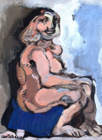 CANTATORE DOMENICO (Ruvo di Puglia 1906 - Parigi 1998) "Figura" Olio su tela...