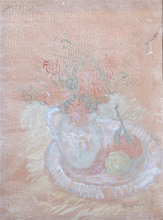SEMEGHINI PIO (Quistello 1878 - Verona 1964) "Fiori" anni 1954/1956 Olio su...