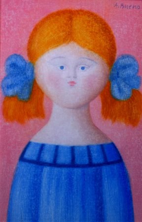 BUENO ANTONIO (Berlino 1918 - Firenze 1984) "Ragazza bionda con fiocchetti"...