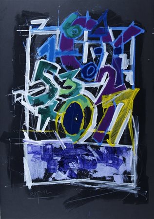 NESPOLO UGO (Mosso Santa Maria 1941) "Senza titolo" Acrilico su masonite cm....