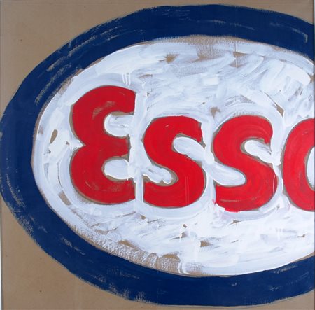 SCHIFANO MARIO (Homs 1934 - Roma 1998) "Esso" Smalti su carta povera intelata...