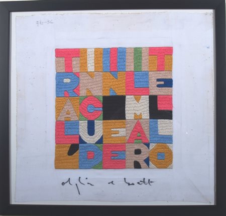 BOETTI ALIGHIERO (Torino 1940 - Roma 1994) "Tra l'incudine e il martello"...