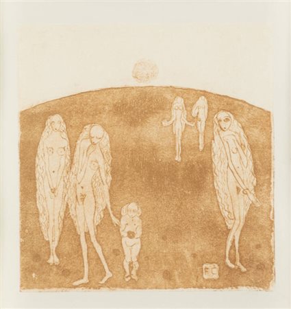 FELICE CASORATI<BR>Novara 1883 - 1963 Torino<BR>"Illustrazione" primi anni '910