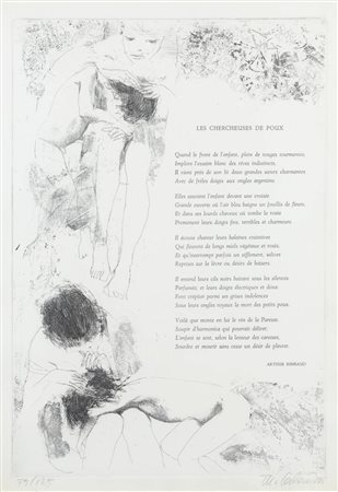 MARIO CALANDRI<BR>Torino 1914 - 1993<BR>"Arthur Rimbaud, chercheurs de poux" 1967