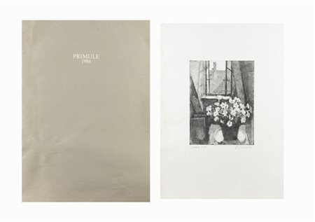 MARIO CALANDRI<BR>Torino 1914 - 1993<BR>"Primule" 1986