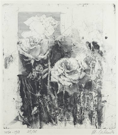 MARIO CALANDRI<BR>Torino 1914 - 1993<BR>"Rose" 1968