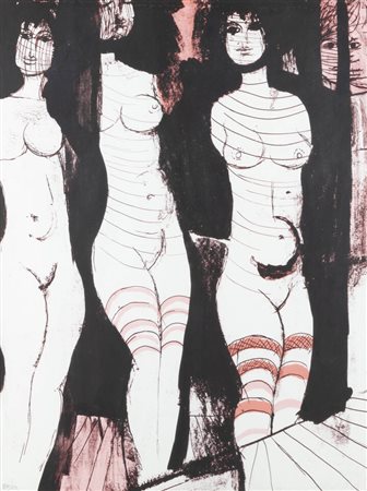 BRUNO CASSINARI<BR>Piacenza (PC) 1912 - 1992 Milano<BR>"Figure femminili"
