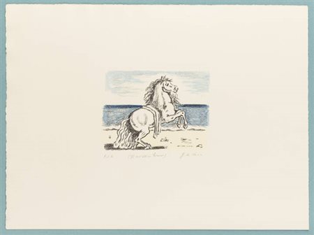 GIORGIO DE CHIRICO<BR>Volos (Grecia) 1888 - 1978 Roma<BR>"Il cavallino bianco", 1971
