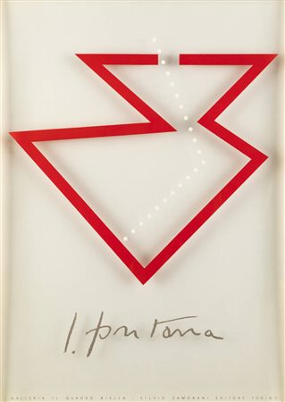 LUCIO FONTANA<BR>Rosario (Argentina) 1899 - 1968 Varese<BR>"Composition for Galleria il Quadro, Biella" (1960 c.)