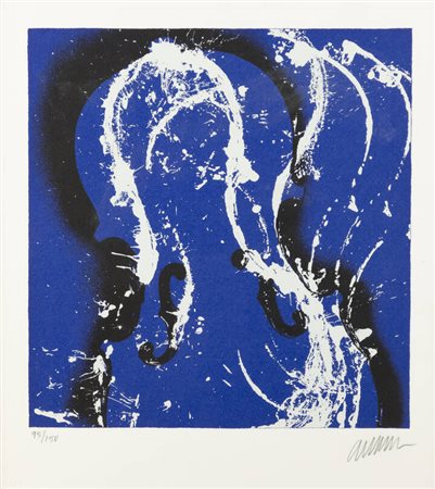 ARMAN (Armand Fernandez)<BR>Nizza (Francia) 1928 – 2005 New York (USA)<BR>"Corp de violons bleus" (1987)