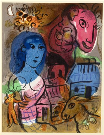 MARC CHAGALL<BR>Vitebsk (Russia) 1887 - 1985 Saint-Paul de Vence (Costa Azzurra)<BR>"Homage", 1969
