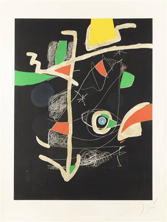 JOAN MIRO'<BR>Barcellona (Spagna) 1893 - 1983 Palma (Spagna)<BR>"Llibre dels sis sentits VI" (1981)