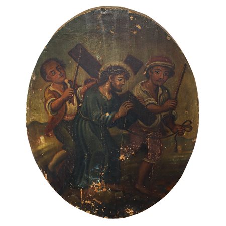 Cristo Crucifero, stazione della via Crucis, 18° secolo