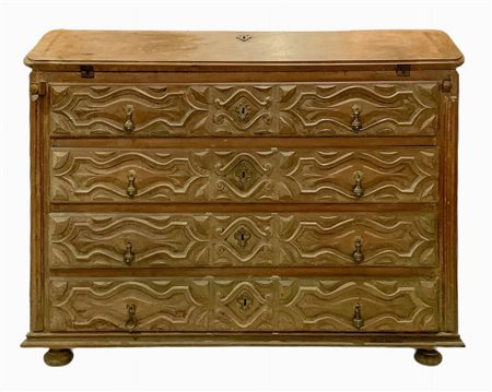 Ribalta in legno di rovere, Francia , XVIII secolo.