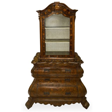 Mobile vetrina olandese a due corpi, fine 18° secolo