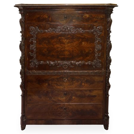 Secretaire in piuma di mogano, Sicilia first half of the 19° secolo