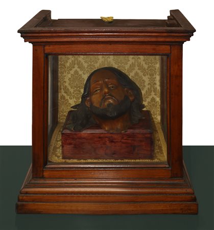 Teca con testa del Battista in ceroplastica, Sicilia 18° secolo