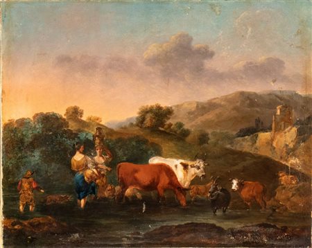 Nicolaes  Berchem (seguace di)
(Haarlem 1620 - Amsterdam 1683)
