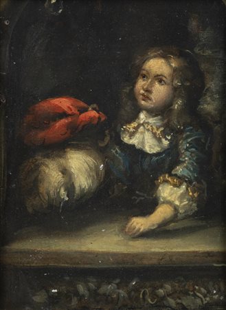 PITTORE ANONIMO<BR>Fine XVIII secolo<BR>"Ritratto di fanciullo" XVIII secolo