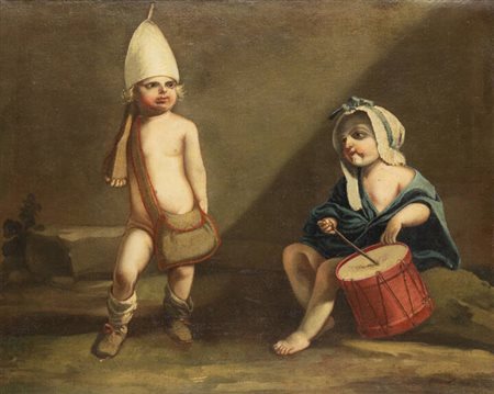 PITTORE ANONIMO<BR>"Figure in costume" XVIII secolo