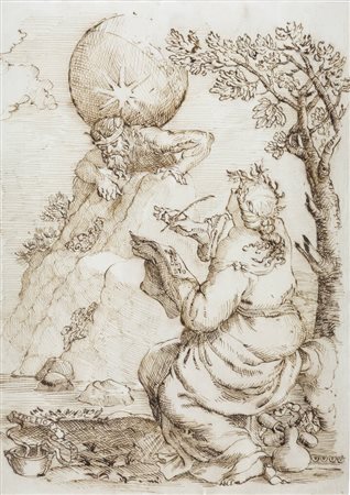 PITTORE ANONIMO<BR>Fine XVIII secolo<BR>"Atlante" XVII secolo
